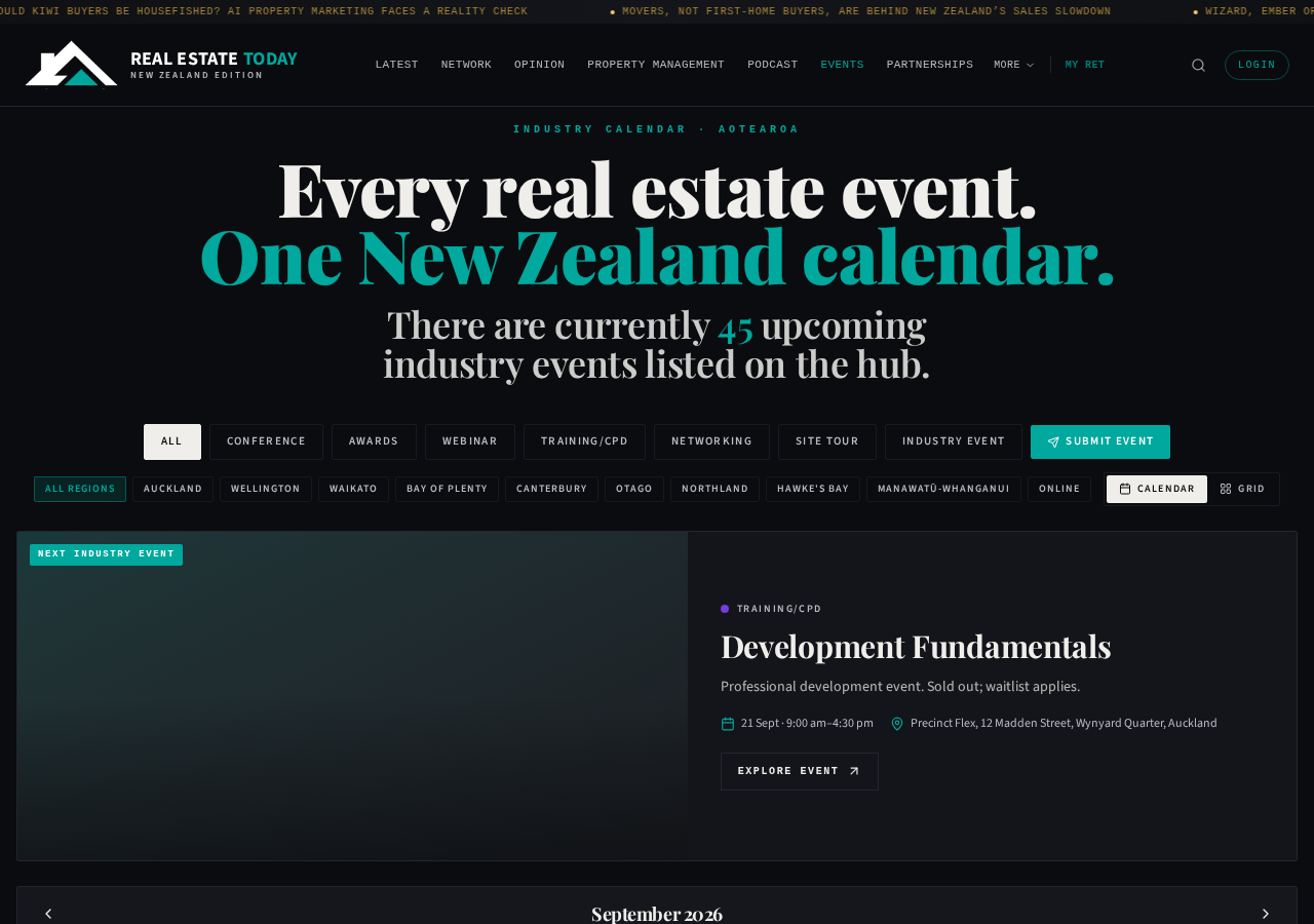 Real Estate Today New Zealand events calendar